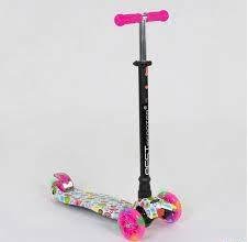 Самокат А 24641 / 779-1400 MAXI "Best Scooter" (1) пластмасовий, 4 колеса PU, СВІТЛО, трубка керма алюмінієва, d = 12см, в коробці 