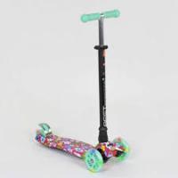 Самокат А 25600 / 779-1343 MAXI "Best Scooter" (1) пластмасовий, 4 колеса PU, СВІТЛО, трубка керма алюмінієва, d = 12см, в коробці 