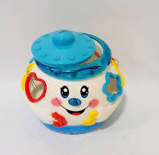 Музичний горщик, сортер 0915 UA LimoToy 16см Блакитний