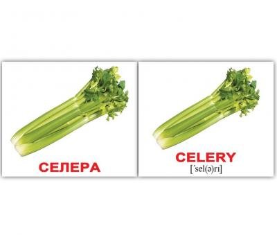 Картки Домана україно-англійські «Овочі/Vegetables»