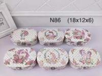 Скринька ЄДИНОРІГ з еко шкіри на застібці з камінням для прикрас 18 х 12 х 6 см