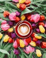 Картина за номерами "Квітковий капучіно" Rainbow Art GX43299