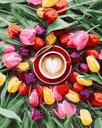 Картина за номерами "Квітковий капучіно" Rainbow Art GX43299