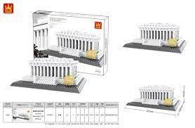 3д Конструктор Архітектура Меморіал Лінкольна Lincoln Memorial USA 979 шт Wange 4216 Лего сумісний