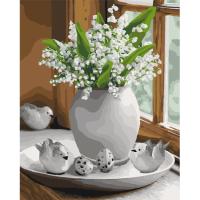 Картина по номерам - Конвалія на підвіконні (КНО3077)