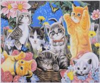 Картина за номерами + Алмазна мозаїка 2в1 "Кошенята", розмір 50х40см. YHDGJ75500 