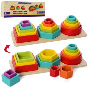 Дерев'яна іграшка Пірамідка геометрика MD2844