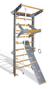 Спортивний куточок Babygrai silver-gold з турничком-рукоходом і дошкою