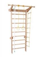 Спортивний куточок з бука 225см з широким хватом з мотузковим набором