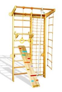 Спортивний куточок Піратіко з сосни 225см з турничком і ребристою дошкою