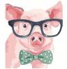 Набір для розпису по номерах SV-0015 "Порося в окулярах", розміром 30х40 см																		
