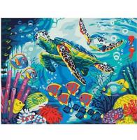 Набір для розпису по номерах SV-0065 "Різнобарвний підводний світ", розміром 30х40 см																		