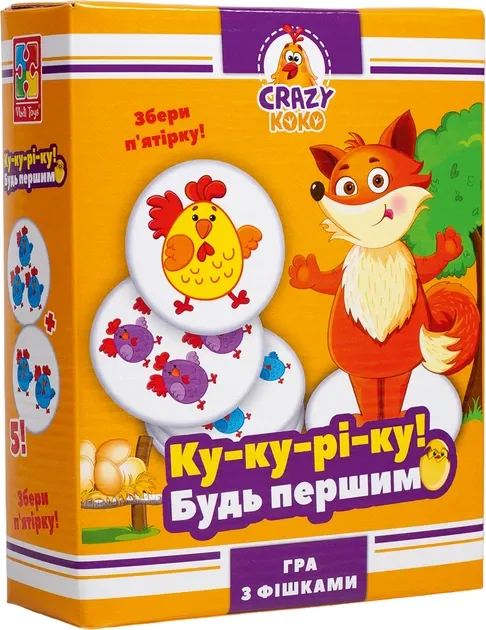Настільна розважальна гра Crazy Koko "Ку-ку-рі-ку!" VT8025-08 (укр) Vladi Toys