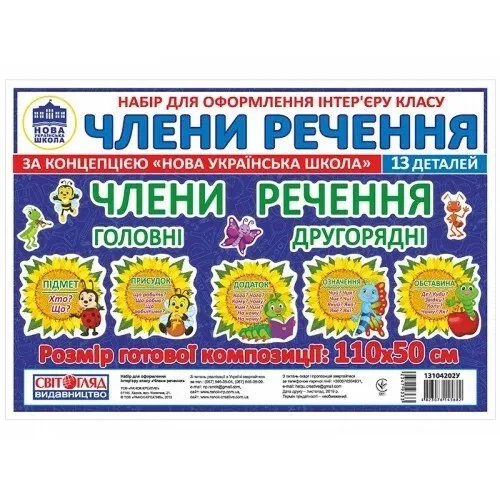 Члени речення. Набір для оформлення інтер'єру класу