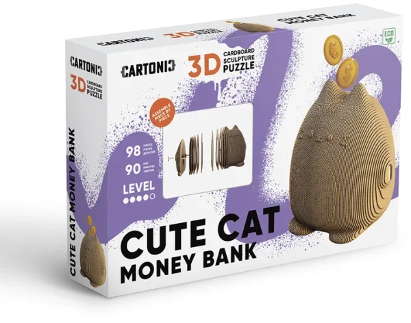 3D пазл-конструктор Cartonic 3D Puzzle Cute Cat Money Bank 98 елементів