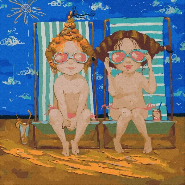 Набір для розпису по номерах. "Рожеві окуляри" 40x40см KHO2386