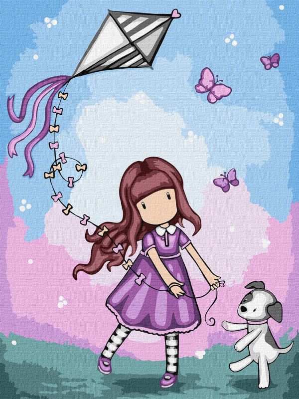 Набір для розпису по номерах для дітей "Don’t Fly Away Santoro Gorjuss Collection" 30х40см (KHO8585)