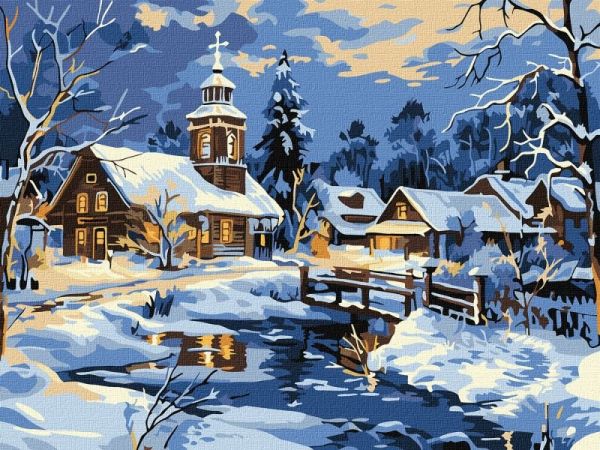 Набір для розпису по номерах "Спокій над річкою" 30x40см