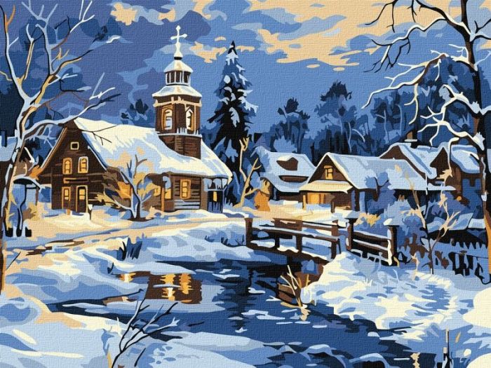 Набір для розпису по номерах "Спокій над річкою" 30x40см