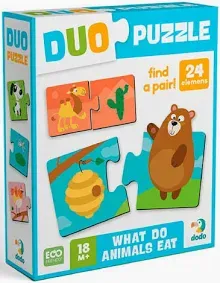 Пазли ДУО 300691 "Хто що їсть" DoDo