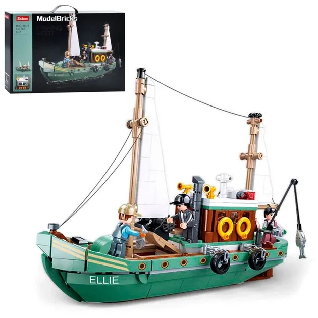 Конструктор SLUBAN M38-B1119 "Model Bricks": Рибальський човен, 610 дет.