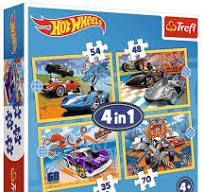 Набір пазлів 4 в 1 "Машинки Hot Wheels" (34627), Trefl