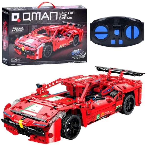 Конструктор Qman 54007 радіокер. 2,4G, машина,підключається до телефону, бат., кор.,52-35-10 см.
