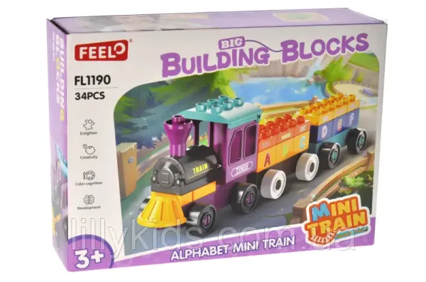 Конструктор FL1190 "Потяг" 34 дет. р.22x6x16 см YG Toys