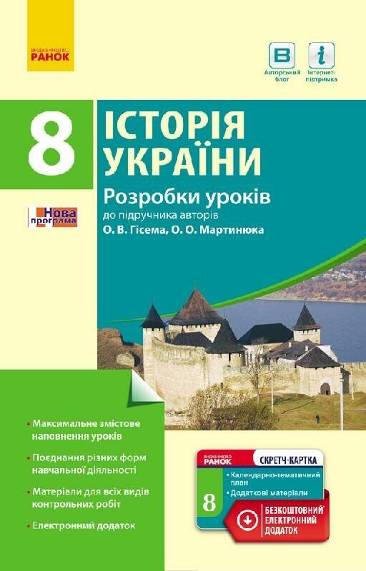 Історія України 8 клас П-К (Укр) Розробки уроків до підручника Гісема,