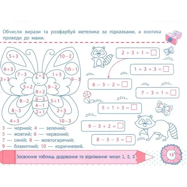 Точилка: Математика 1 клас Рівень 4. Табличне додавання та віднімання у межах 5 АРТ НШ10707У