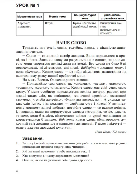 Українська мова у текстах 6клас.1семестр