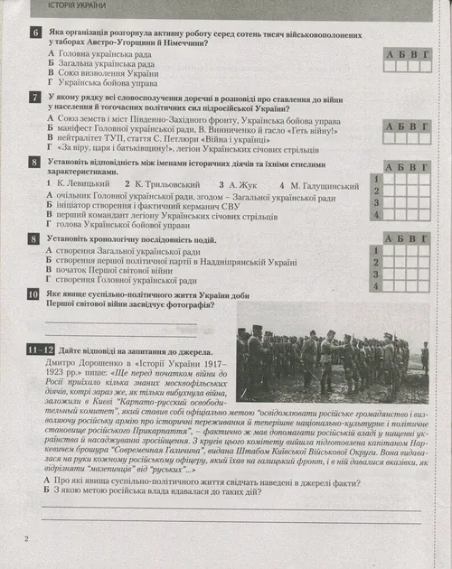 Історія України. Всесвітня Історія. 10 клас. Тестовий контроль результатів навчання Власов В.