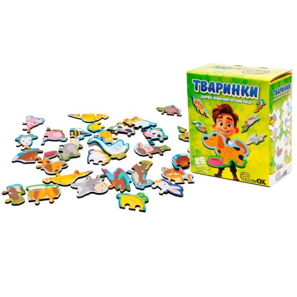 Дерев'яний магнітний пазл Тваринки Puz-22930 PuzzleOk